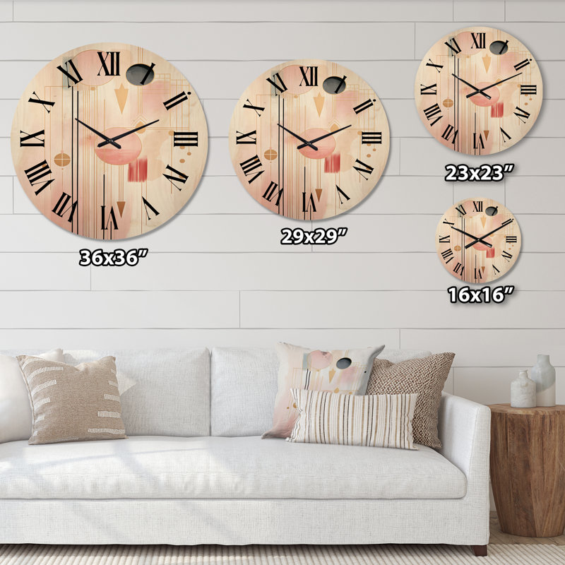 Zariyah Solid Wood Wall Clock, Small