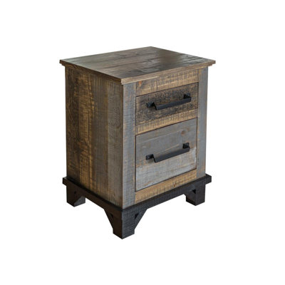 Table de chevet 2 tiroirs Loft Brown