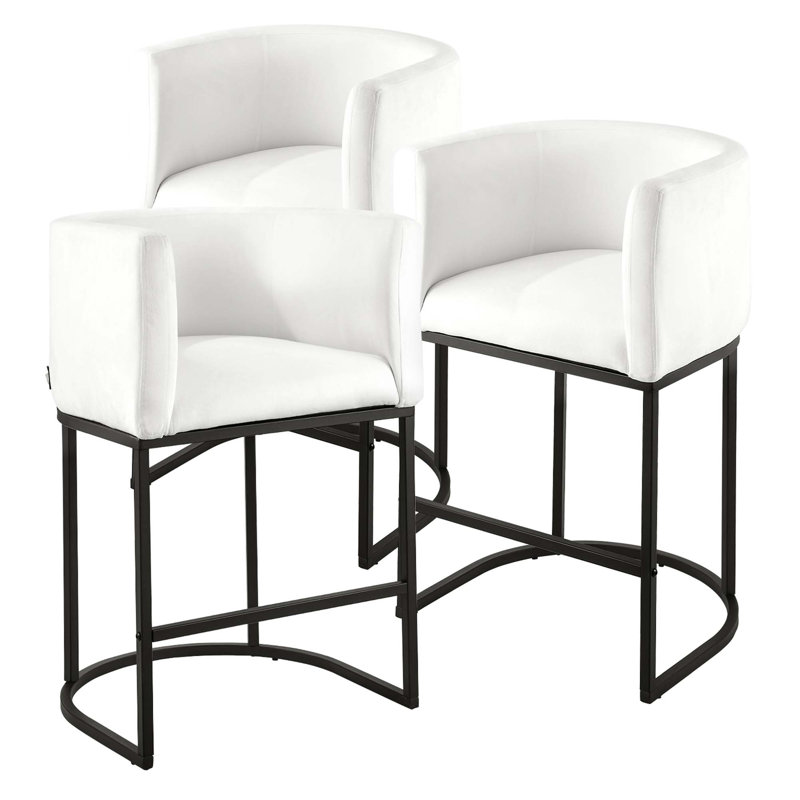 Ensemble de 3 tabourets de bar avec dossier ergonomique et structure en métal