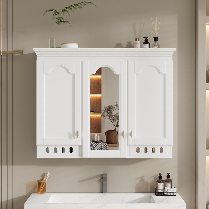 Armoire murale avec tablettes réglables, Blanc