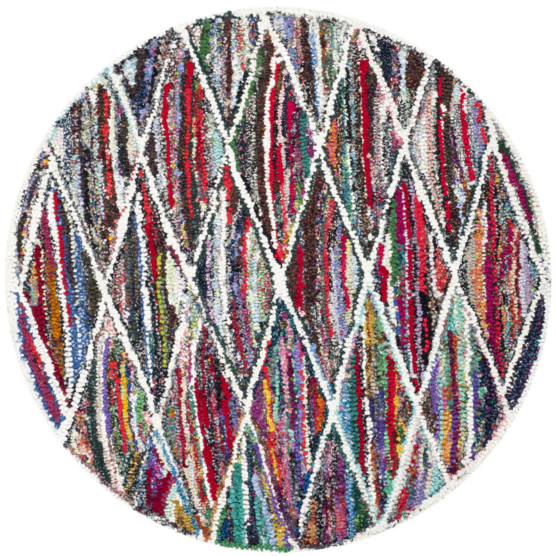 Tapis géométrique performance touffeté à la main Anaheim, Rond 4 pi