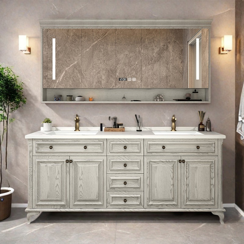 Armoire de salle de bain American Vintage, H 31,5 po x l 66,9 po x P 21,6 po