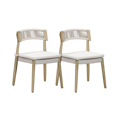 Cletta Premium All-Weather Wicker Outdoor Dining Side Chair with Cushion