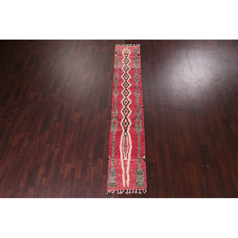 Tapis de couloir tribal marocain noué à la main 2 x 11