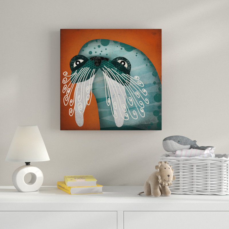 « walrus wow », art sur toile, H 18 po x l 18 po x P 2 po