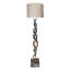 80" Natural Horn Floor Lamp - Wildebeest Hide Base - Natural Linen Shade