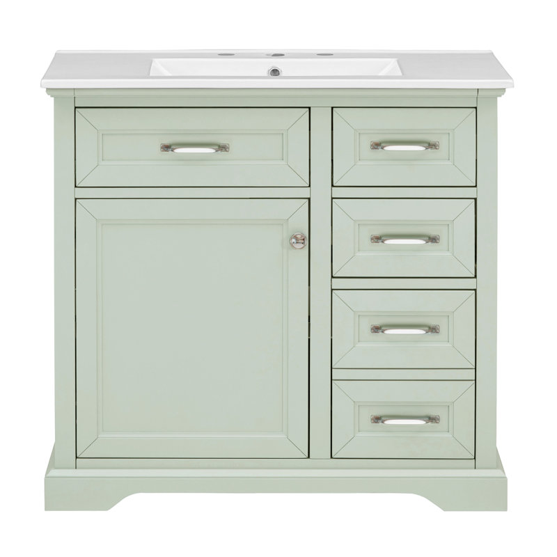 Reenata 36" Bathroom Vanity With Sink Combo, Green