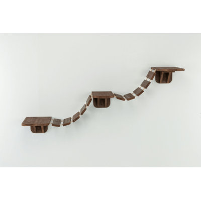 TRIXIE Wall Mount Cat Bridge, Three Platforms Linked by Bridge