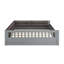 Lit plateforme tapissier en bois pleine grandeur avec garde-corps et coussin