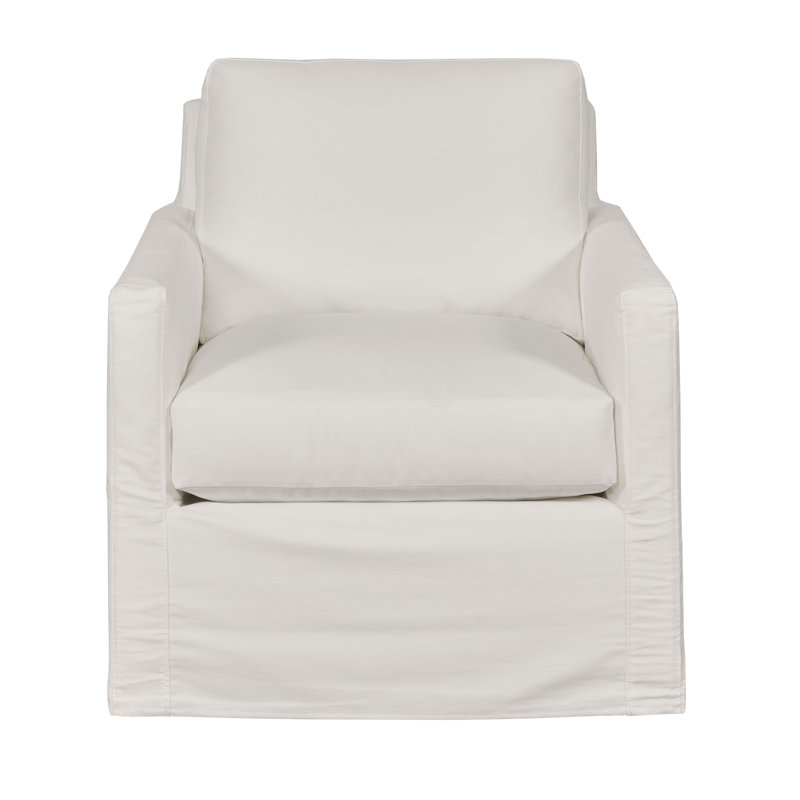 Savannah Cotton Slipcovered Armchair, Nomad Snow Crypton® Chenille