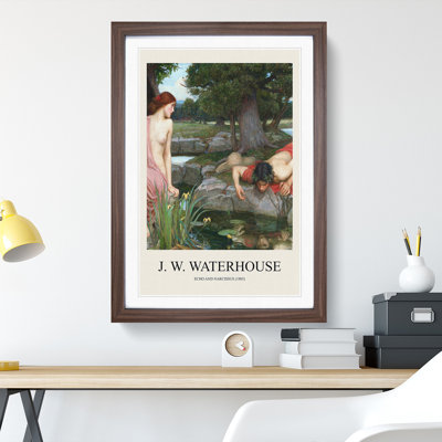 Echo And Narcissus by John William Waterhouse Framed Print