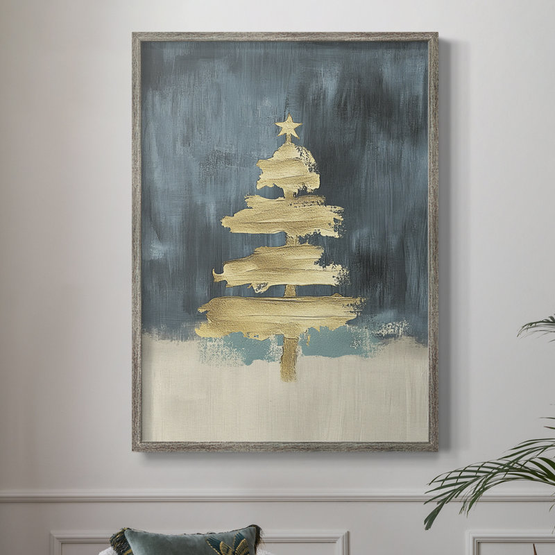 «Christmas Holiday Art CXC III», reproduction d'art encadrée - bois massif, H 15 po x l 12 po