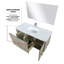 Meuble-lavabo en acacia rustique l 48 po x P 20 po avec comptoir en quartz blanc, robinet et miroir 43 po Lancy-113287969