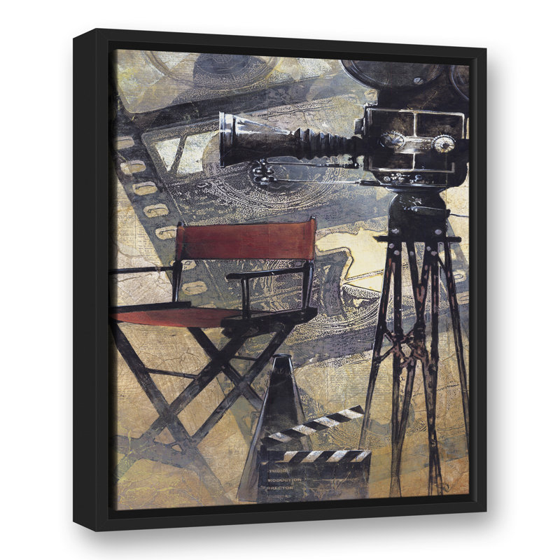 Caméra en production sur toile, H 21,75 po x l 17,75 po x P 1,75 po, Cadre flottant noir
