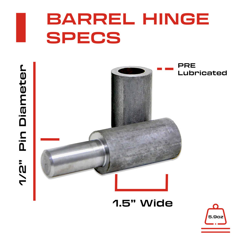 Charnières de baril soudables de 3 po 3 po x 3/4 po à charnières de porte soudées par Sidco