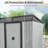 Outdoor Metal Storage shed with Lockable Sliding Doors and Transparent plate for Garden, Lawn-111523070