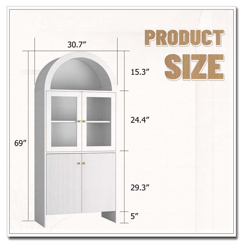 Armoire de rangement Arch avec éclairage DEL, Blanc