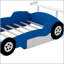 Lit plateforme en forme de voiture de course avec roues, construction robuste et conception réaliste pour les chambres d'enfants-759324952