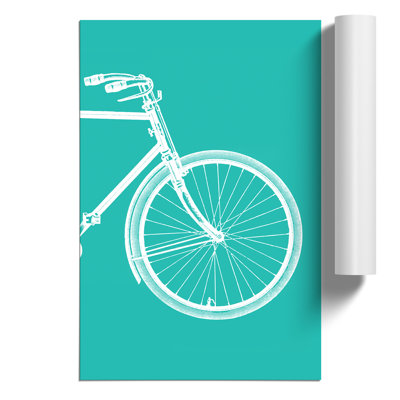 Bicycle Abstract No.2 Teal - Unframed Painting