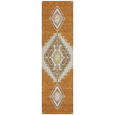 Elira Orange Washable Indoor-Outdoor Rug - 