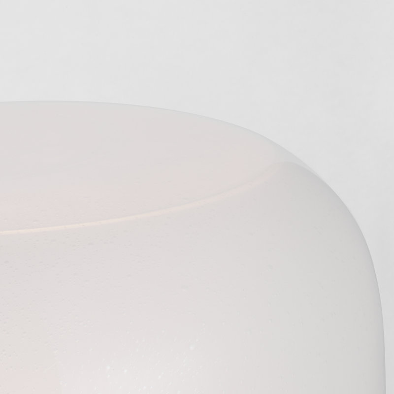 Kelly Wearstler Bolete 1-light Small Table Lamp in Hand Rubbed Antique Brass, White, 16.3" H x 18" W x 18" D