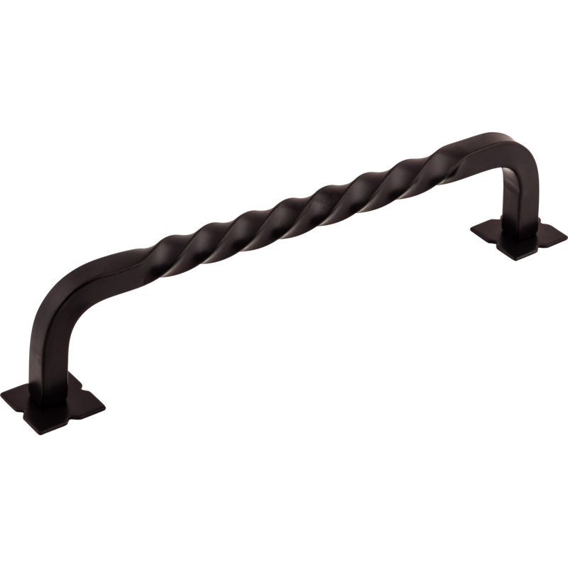 Square Twist Bar pull, Patina Black, 6" Center to Center