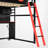 Full Size Loft Bed, E-Sports Gaming Hub, Led-Enhanced Desk & Pegboard, Eclectic Modern, For Teen Gamer Room-1400522297