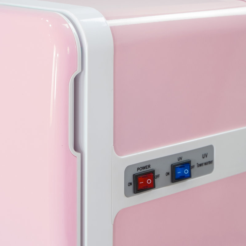 Compact Pink Electric Towel Warmer Cabinet for Spa and Home