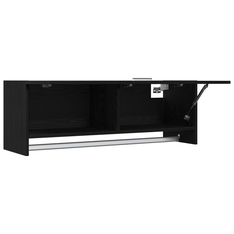 Wardrobe Black Oak Engineered Wood 35 Cm Storage