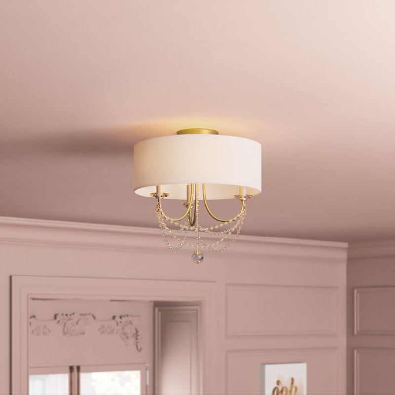 Paradiso Fabric Flush Mount, Gold