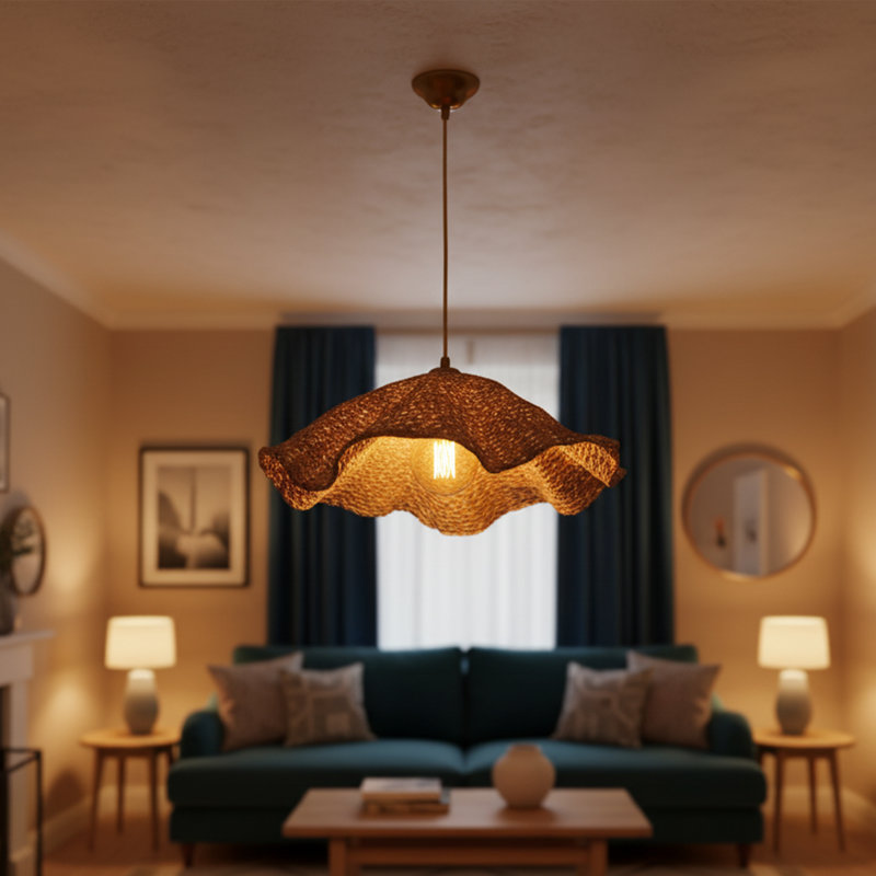 Seaside Ruffle Cotton Cap Boho Pendant Lamp