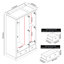 Sufy Annakay 3 Door 2 Drawer Wardrobe with Mirror-435714942