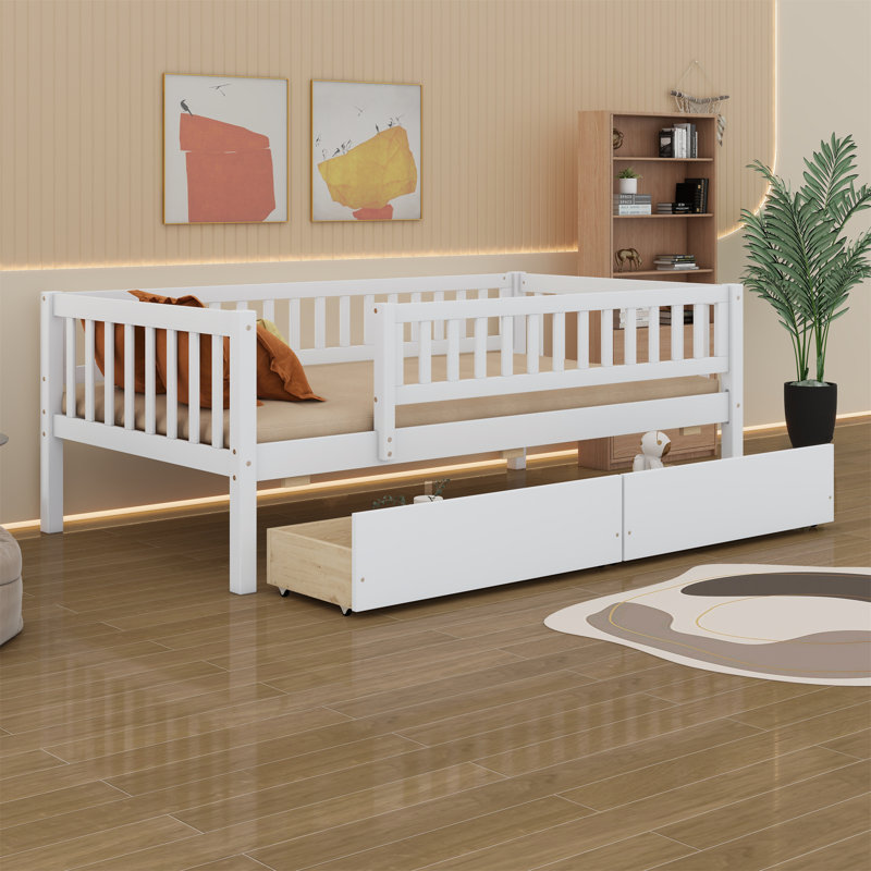 Daybed Bed With Two Drawers, Twin, White