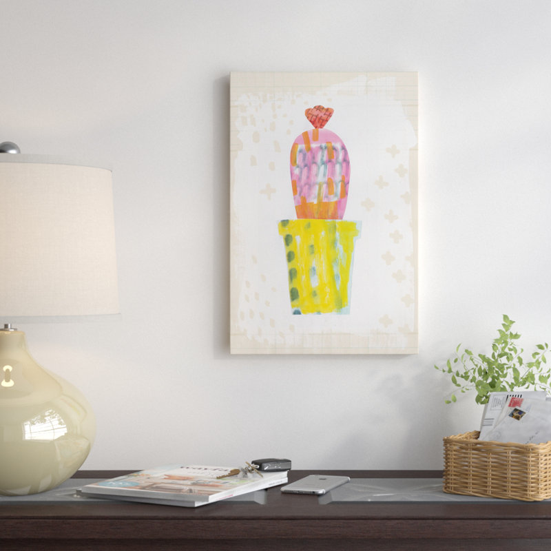 «Collage Cactus V.A, impression sur toile tendue, H 60 po x l 40po x P 1,5 po, Pas de tapis, Toile tendue