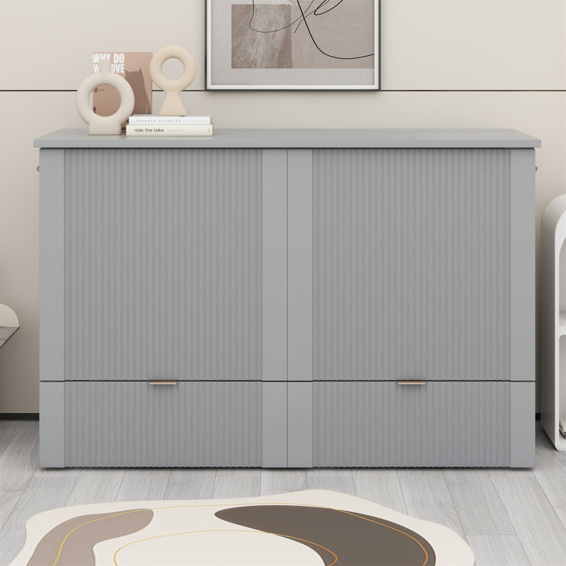 Murphy Bed With Drawer And A Set Of Sockets & USB Ports, Pulley Structure Design