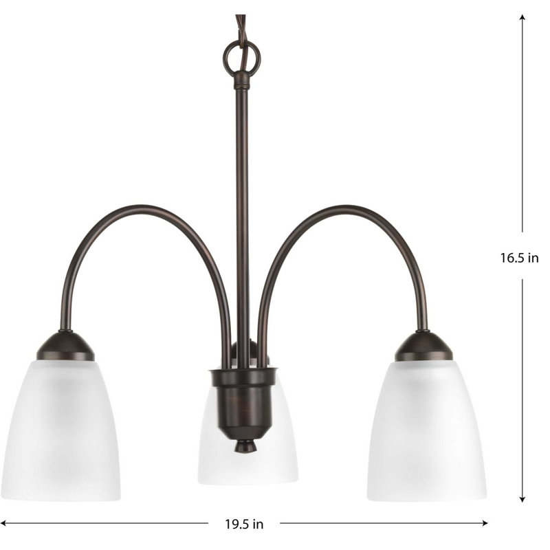 Lustre classique / traditionnel à 3 lumières Carilynn, Bronze antique