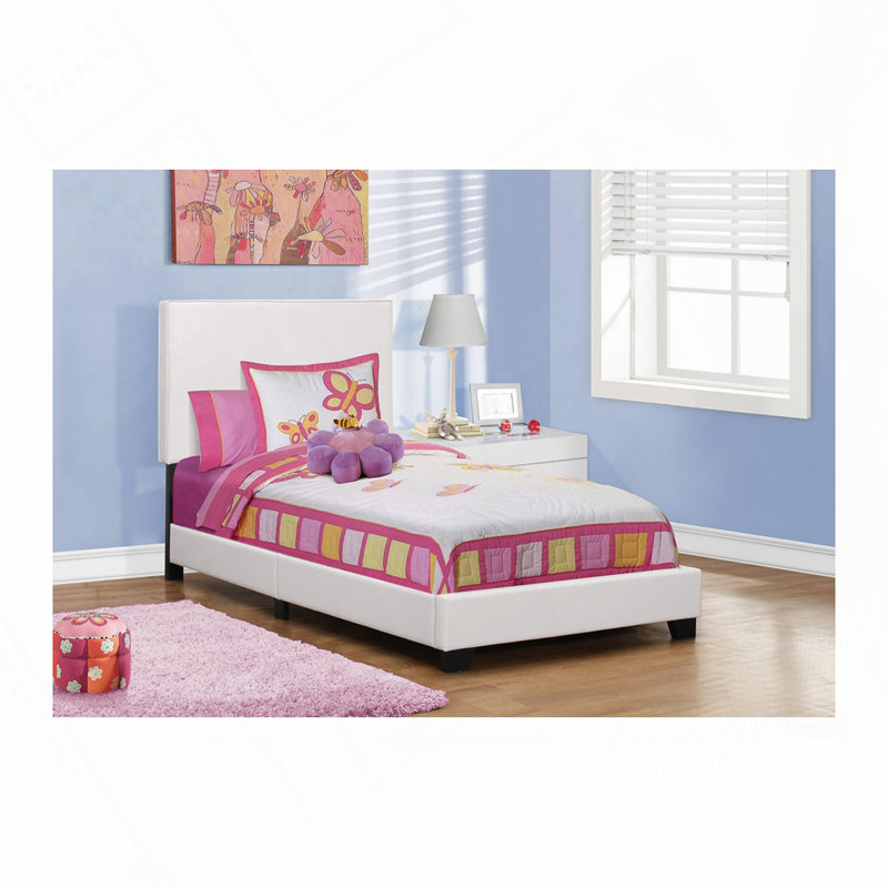 Lit plateforme tapissier en similicuir
