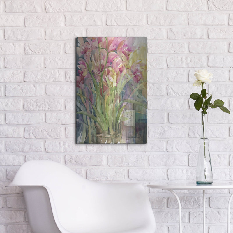 «Orchid Gathering» par Annelein Beukenkamp, art mural en métal, H 24 po x l 16 po