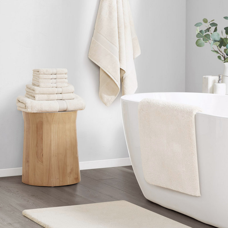 Tapis pour salle de bain Wynnfield, Ivoire, L 24 po x L 72 po