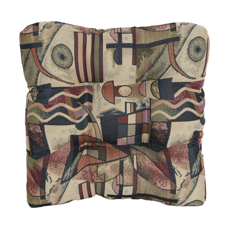 19-Inch Square Tapestry Tufted Dining Chair Cushions (Set Of 4)