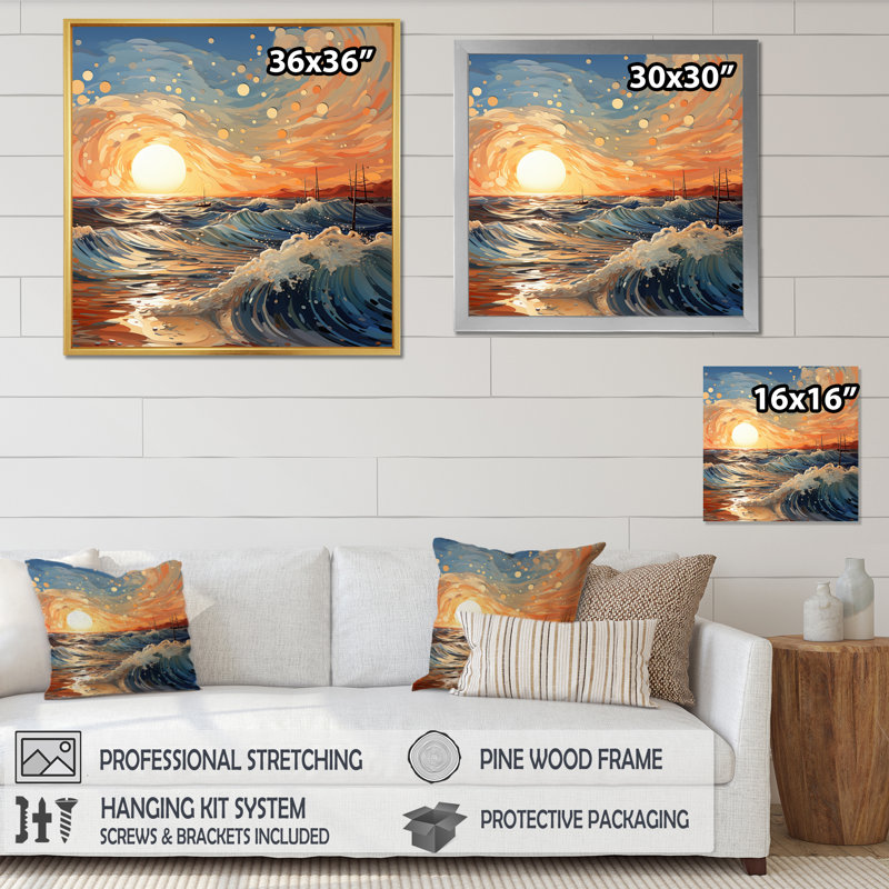 Photo de plage Sunkissed Sands IV - Décoration murale nautique et plage, H 24 po x l 24 po x P 1 po, Cadre simple argenté
