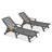 Seehill HDPE Outdoor Chaise Lounge Set Of 2, 6-Position Adjustable Outdoor Lounger With Wheels & Cup Holder, Poly Lounge Chairs, HDPE Patio Lounge Chairs For Deck, Backyard, Poolside-2005859001