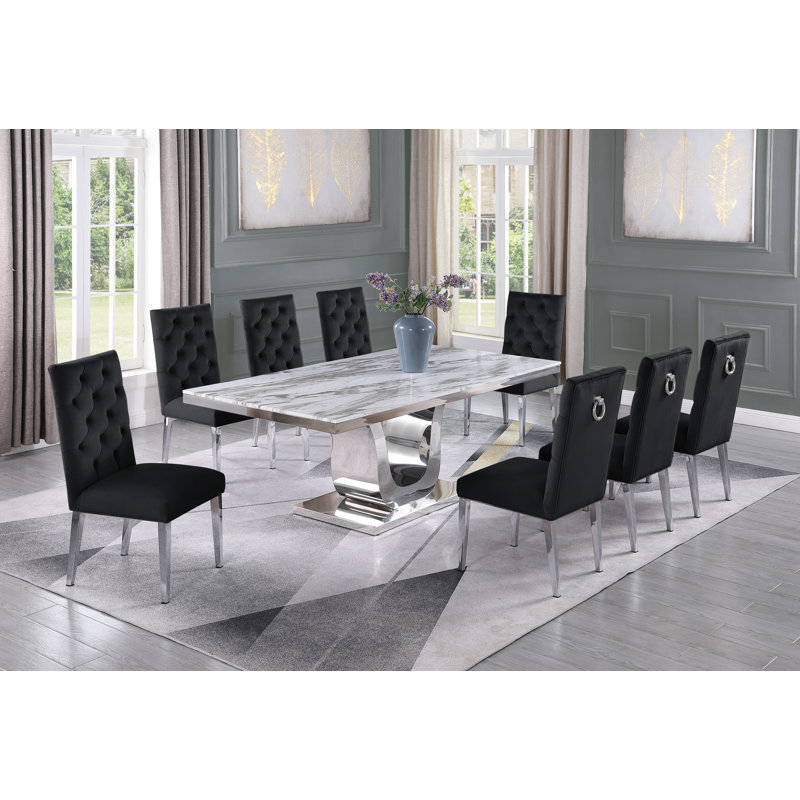 Ensemble repas pour 8 personnes Bernadette, Noir