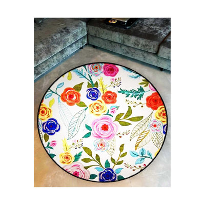 Tapis décoratif multicolore floral