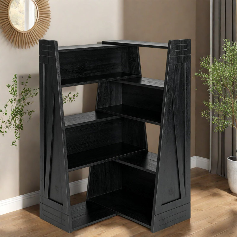 Bibliothèque extensible avec rangement, en bois MDF, tablette moderne ajustable pour la maison