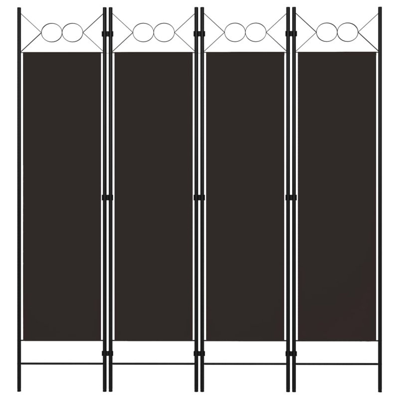 Paravent pliant autoportant pour séparer une pièce, 4, H 70,9 po x l 63 po x P 1,6 po, Brun