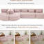 Tissu rose rembourré de 144 po - combiné avec deux chaises longues incurvées, cinq coussins de dossier et un siège confortable-437402811-437402810