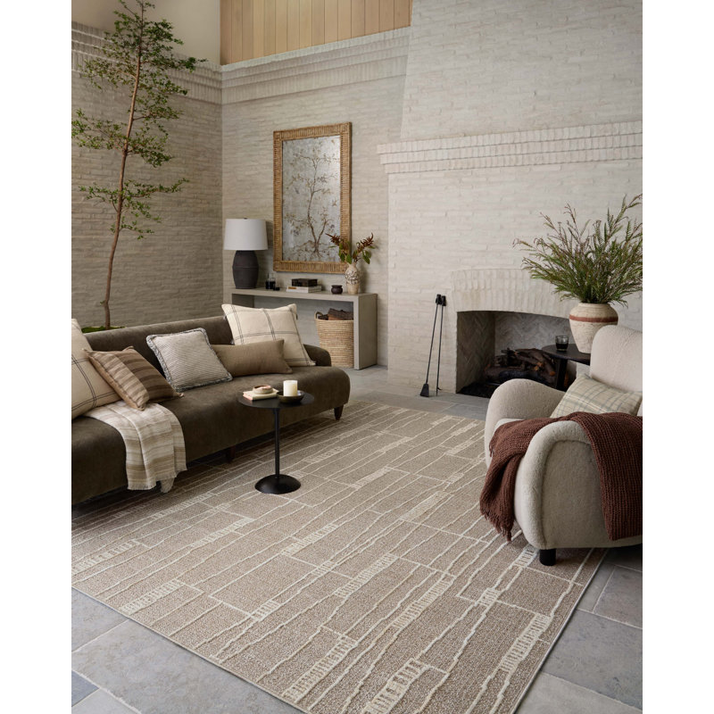 Amber Lewis x Loloi Bexley Mushroom / Natural Area Rug, Rectangle 2'7" x 4'