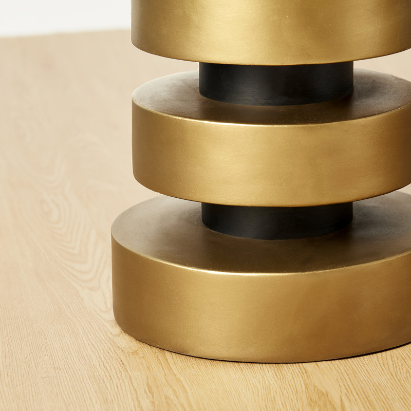 Tabouret d'appoint Sajana, Or/noir