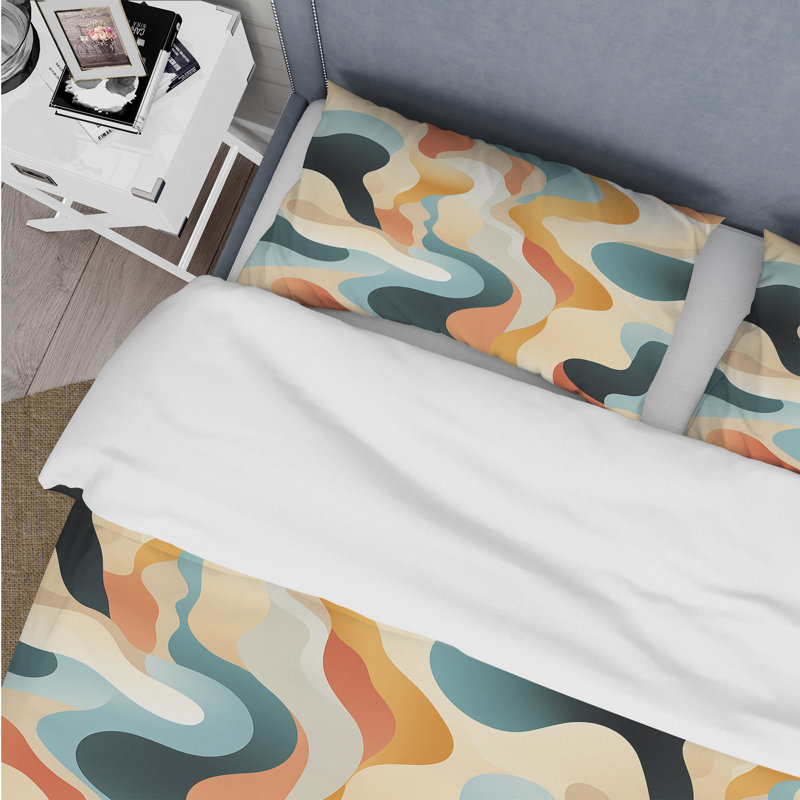 Ensemble de housse de couette à motif camouflage Contemporary Neutrals, Housse de couette simple + 1 taie décorative stan